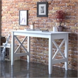AFI Solid Wood Mid-Century Lexi Work Table with USB Charger in White