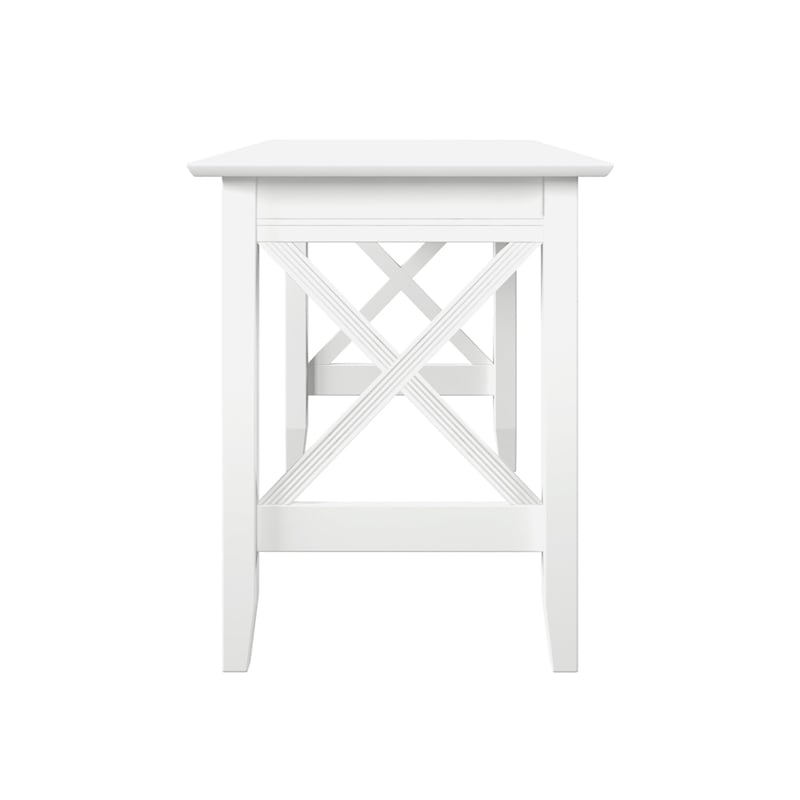 AFI Solid Wood Mid-Century Lexi Work Table with USB Charger in White