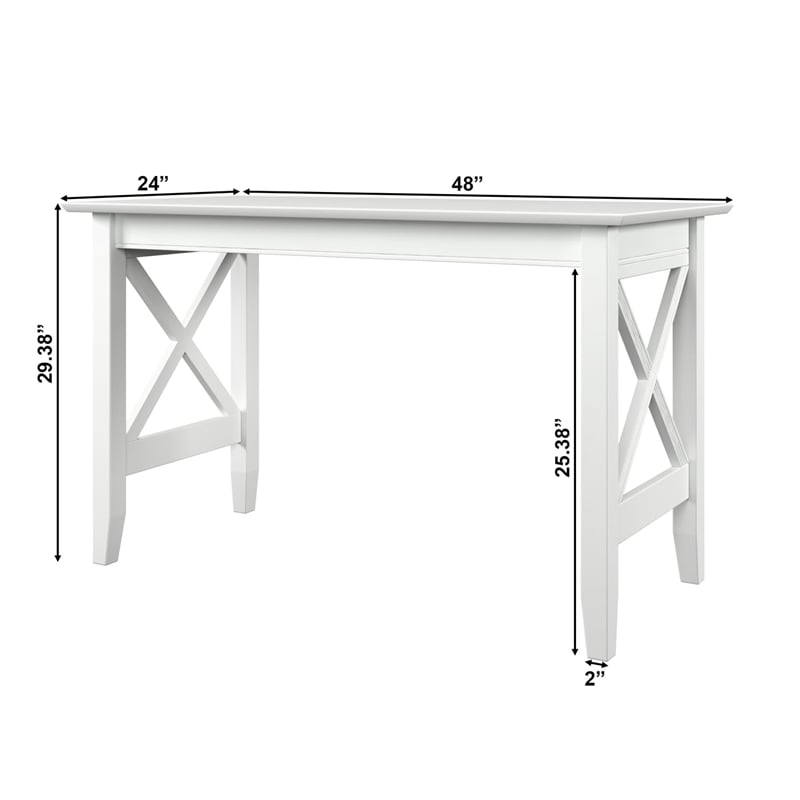 AFI Solid Wood Mid-Century Lexi Work Table with USB Charger in White