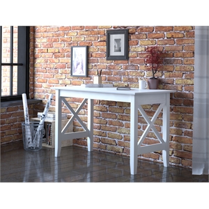 AFI Solid Wood Mid-Century Lexi Work Table with USB Charger in White