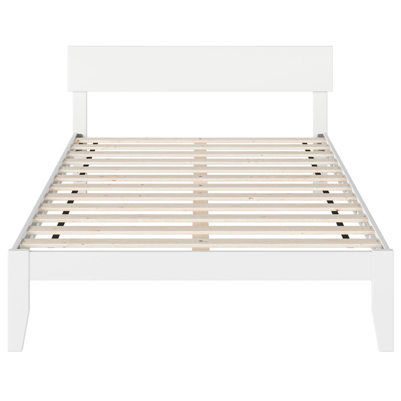 AFI Boston Solid Wood Full Size Modern Platform Bed in White