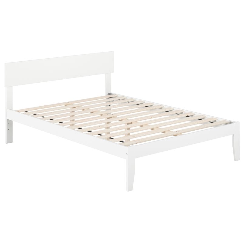AFI Boston Solid Wood Full Size Modern Platform Bed in White