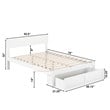 AFI Boston Solid Wood Modern Full Bed with Foot Drawer in White