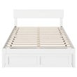 AFI Boston Solid Wood Modern Full Bed with Foot Drawer in White