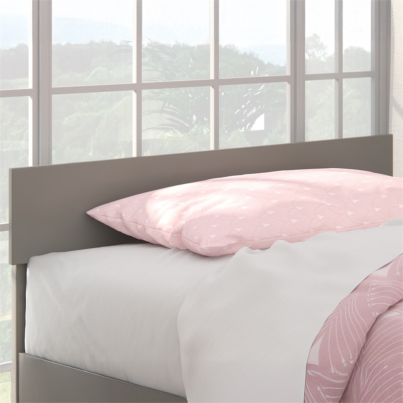 AFI Boston Solid Wood Full Size Contemporary Headboard in Gray