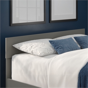 AFI Boston Solid Wood Queen Size Contemporary Headboard in Gray