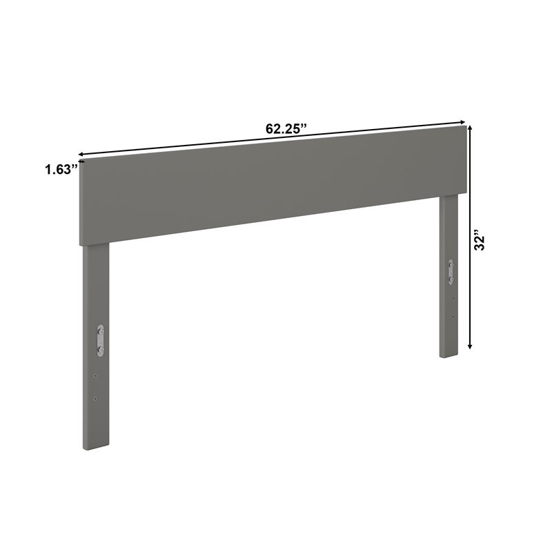AFI Boston Solid Wood Queen Size Contemporary Headboard in Gray