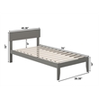 AFI Boston Solid Wood Twin Size Modern Platform Bed in  Gray