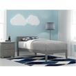 AFI Boston Solid Wood Twin Size Modern Platform Bed in  Gray