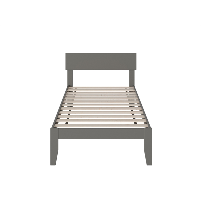AFI Boston Solid Wood Twin Size Modern Platform Bed in  Gray