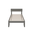 AFI Boston Solid Wood Twin Size Modern Platform Bed in  Gray