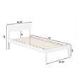AFI Boston Solid Wood Twin Size Modern Platform Bed in White