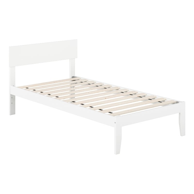 AFI Boston Solid Wood Twin Size Modern Platform Bed in White