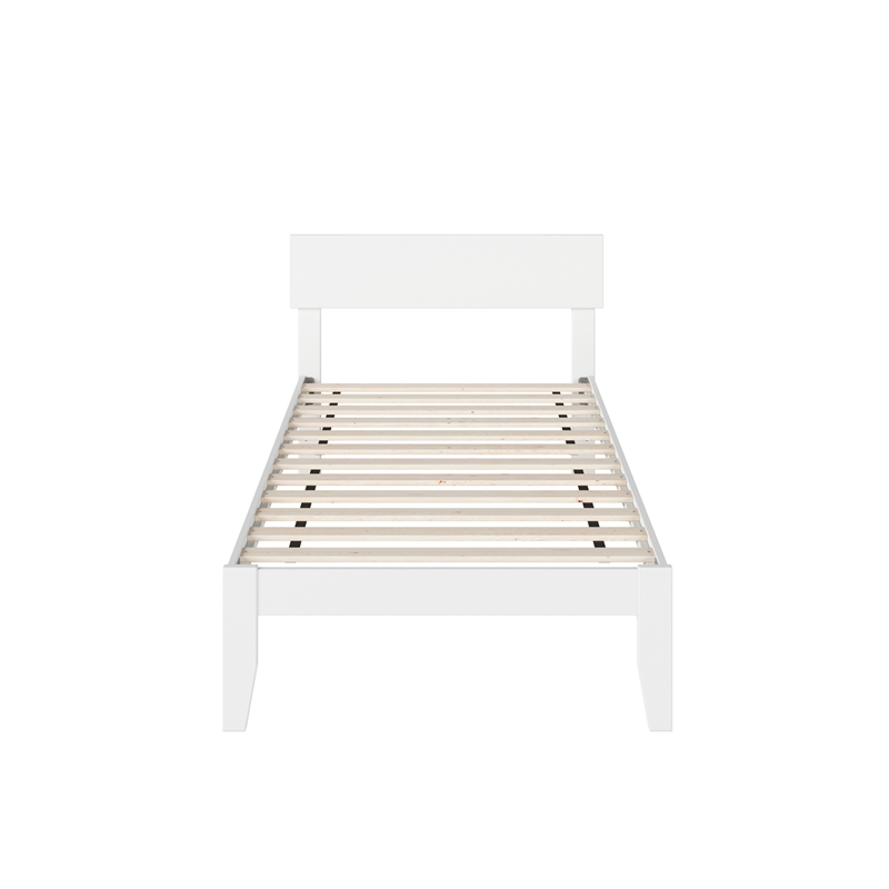 AFI Boston Solid Wood Twin Size Modern Platform Bed in White