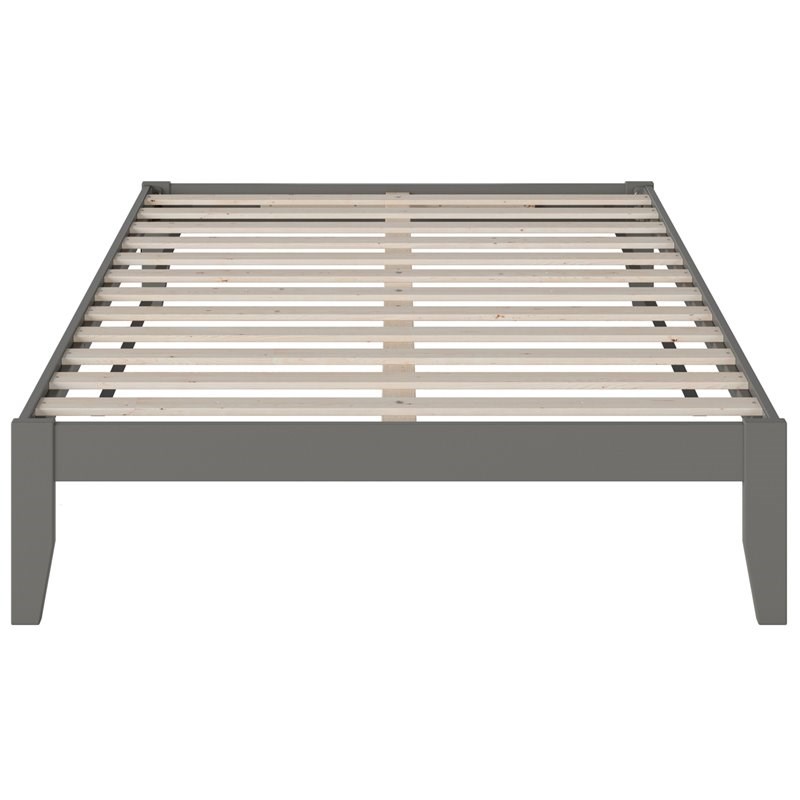 AFI Colorado Solid Wood Full Bed with USB Charging Station in Gray