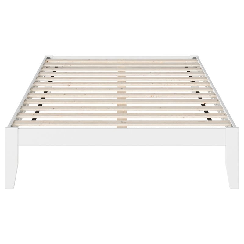 AFI Colorado Solid Wood Modern Full Bed with USB Charging Station in White