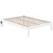 AFI Colorado Solid Wood Modern Full Bed with USB Charging Station in White