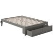 AFI Colorado Solid Wood Full Bed with Foot Drawer with USB Charger in Gray