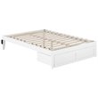 AFI Colorado Solid Wood Full Bed with Foot Drawer and USB Charger in White