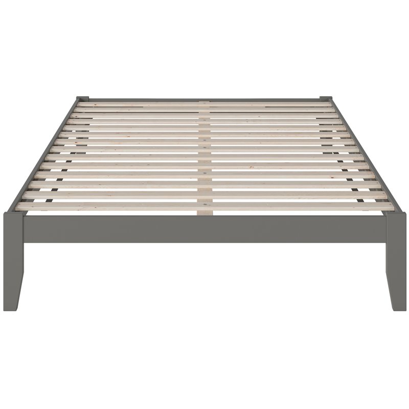 AFI Colorado Solid Wood Queen Bed with USB Charging Station in Gray