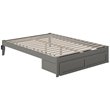 AFI Colorado Solid Wood Queen Bed with Foot Drawer with USB Charger in Gray