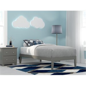 AFI Colorado Solid Wood Twin Bed with USB Charging Station in Gray