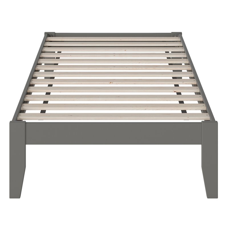 AFI Colorado Solid Wood Twin Bed with USB Charging Station in Gray