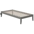 AFI Colorado Solid Wood Twin Bed with USB Charging Station in Gray