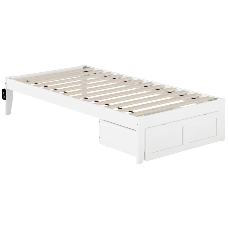 Atlantic Furniture Colorado Solid Wood, Solid Wood White Twin Bed