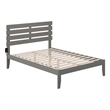 AFI Oxford Solid Wood Full Platform Bed with USB Charger in Gray