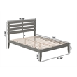 AFI Oxford Solid Wood Full Platform Bed with USB Charger in Gray