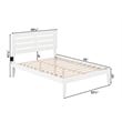 AFI Oxford Solid Wood Full Platform Bed with USB Charging Station in White