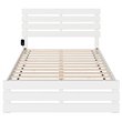AFI Oxford Solid Wood Full Bed with Footboard with USB Charger in White
