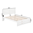 AFI Oxford Solid Wood Full Bed with Footboard with USB Charger in White