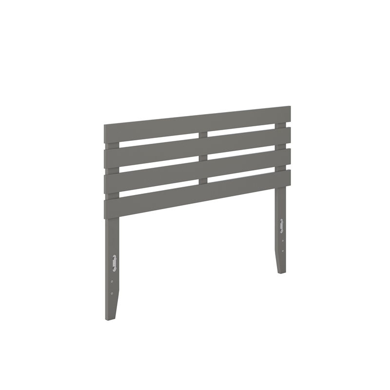 AFI Oxford Solid Wood Full Size Modern Headboard with USB Charger in Gray