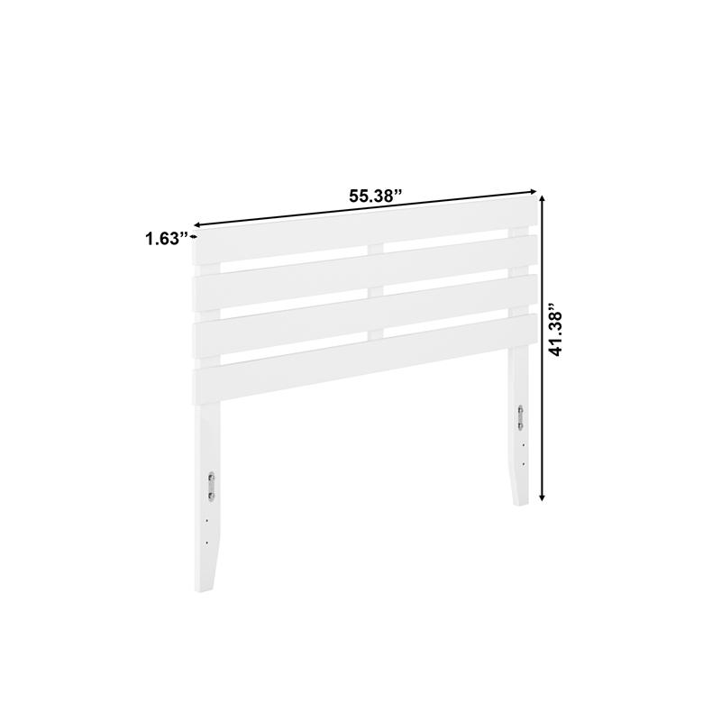 AFI Oxford Solid Wood Full Size Modern Headboard with USB Charger in White
