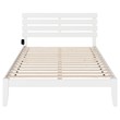 AFI Oxford Solid Wood Queen Bed with USB Charging Station in White