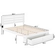 AFI Oxford Solid Wood Queen Platform Bed with Foot Drawer in White