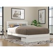 AFI Oxford Solid Wood Queen Platform Bed with Foot Drawer in White