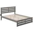 AFI Oxford Solid Wood Queen Bed with Footboard with USB Charging Station in Gray