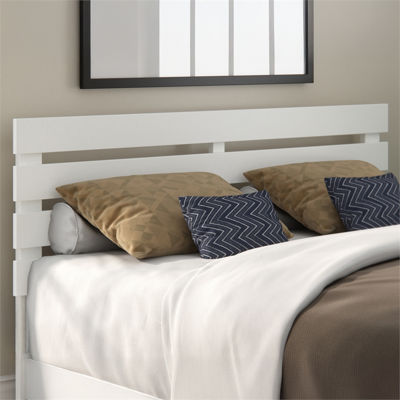 AFI Oxford Solid Wood Queen Size Modern Headboard with USB Charger in White