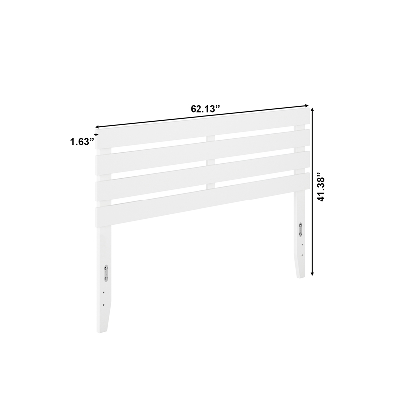 AFI Oxford Solid Wood Queen Size Modern Headboard with USB Charger in White