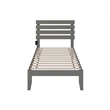 AFI Oxford Solid Wood Twin Platform Bed with USB Charger in Gray