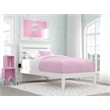 AFI Oxford Solid Wood Twin Platform Bed with USB Charging Station in White