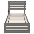 AFI Oxford Solid Wood Twin Bed with Footboard with USB Charging Station in Gray