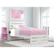 AFI Oxford Solid Wood Twin Bed with Footboard with USB Charger in White