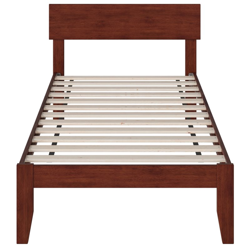 AFI Boston Solid Wood Modern Twin Platform Bed in Walnut