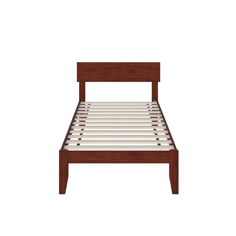 AFI Boston Solid Wood Modern Twin Platform Bed in Walnut