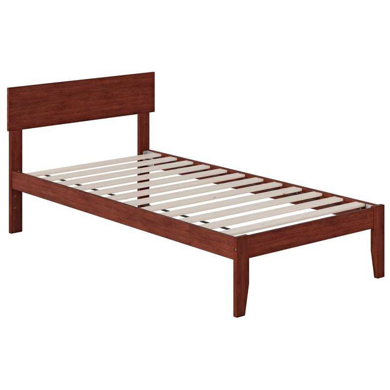 AFI Boston Solid Wood Modern Twin Platform Bed in Walnut