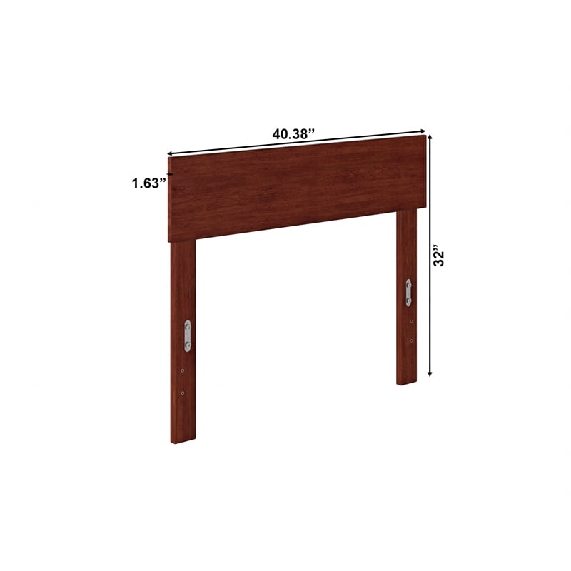 AFI Boston Solid Wood Modern Twin Size Headboard in Walnut Brown